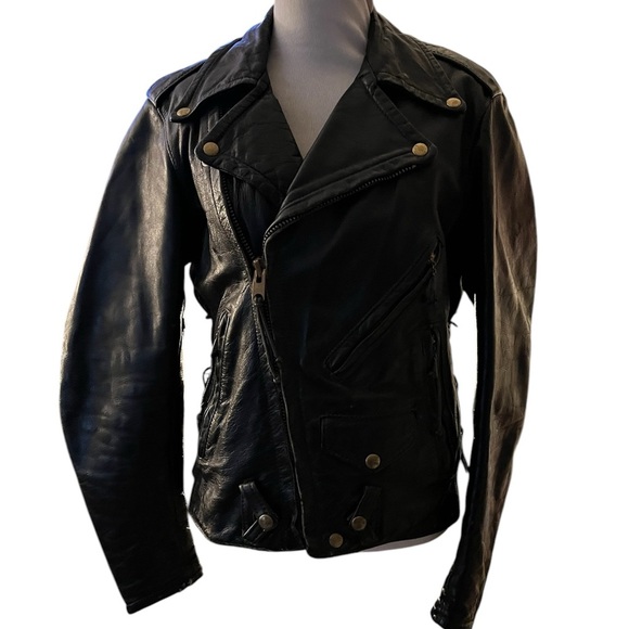 Highwayman Motorcycle Jacket 80's Bates Original Leather Lace Up